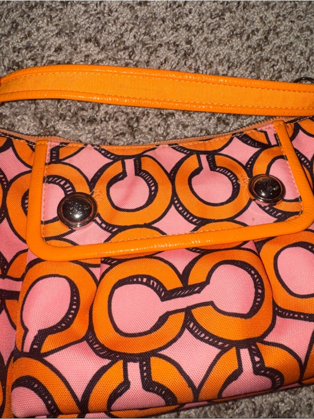 Coach Poppy Groovy Shoulder Bag Pink Orange Pop Art Melon C’s Y2K - Picture 14 of 16